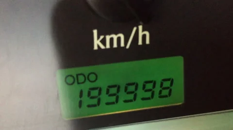 Digital odometer mileage of two hundred thousand Video stock 64919421