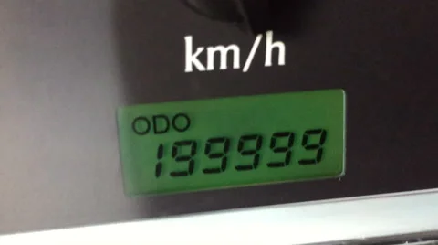 Digital odometer mileage of two hundred thousand Video stock 64919463
