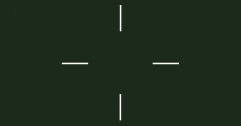Digital Old school rifle scope target animation lines. Arrow hitting bullse.. Stock Illustration