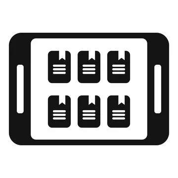 Digital online books stack icon simple vector. Network reading Illustrazione stock