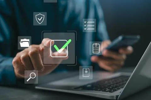 Digital online document approval system task checklist management secure da.. 写真素材
