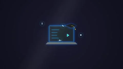 Digital Online Education Learning Platform Concept Animation Stock Footage 347018161