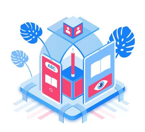 Digital online educational training program イラスト素材
