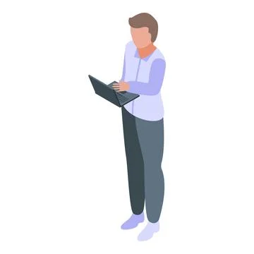 Digital online interaction icon, isometric style Illustrazione stock