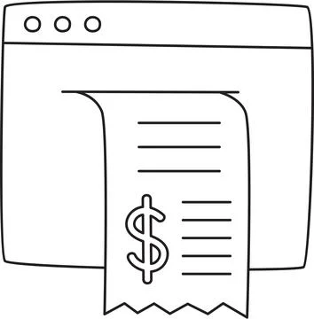 Digital online shopping receipt document illustration Illustrazione stock