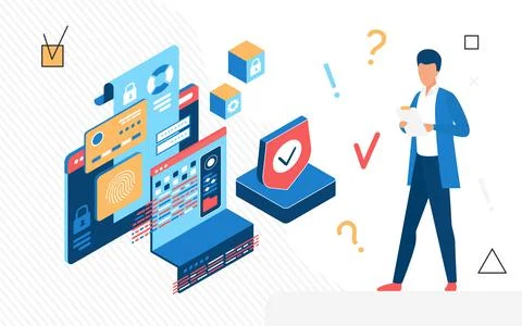 Digital online trading platform security technology Stock Illustration