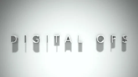 Digital ops 3D title animation with shadows on a white background Stock Footage 297457680