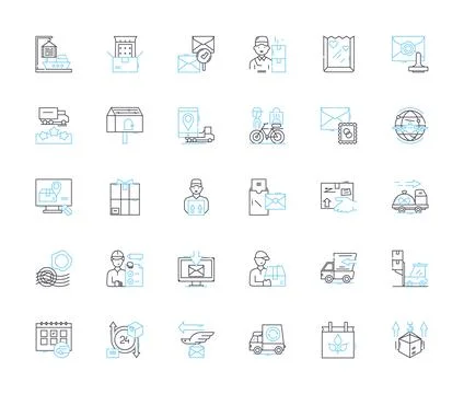 Digital optimization linear icons set. Analytics, Conversion, Engagement Stock Illustration