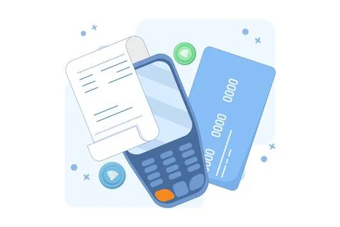 Digital or electronic transaction concept, Contactless Payment. Stock Illustration