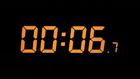 Digital Orange Countdown Timer 30 Seconds On Black Background. Stock-Footage 218602380