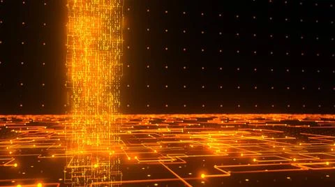 Digital Orange Database Concept Concept of big data, machine learning, AI ... Stock Photos