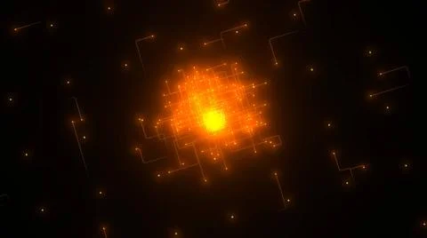 Digital Orange Database Concept Concept of big data, machine learning, AI ... Stock Photos