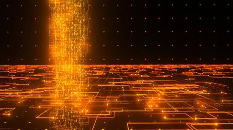 Digital Orange Database Concept Concept of big data, machine learning, AI ... 스톡 사진