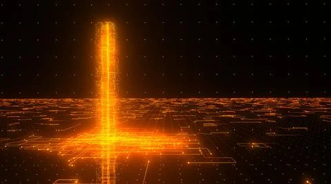 Digital Orange Database Concept Concept of big data, machine learning, AI ... Stock Photos