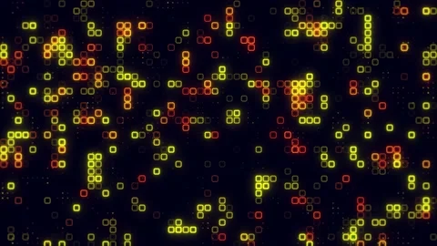 Digital orange yellow cube pattern grid Dancing round cube Orange color neo.. 스톡 동영상 225502332