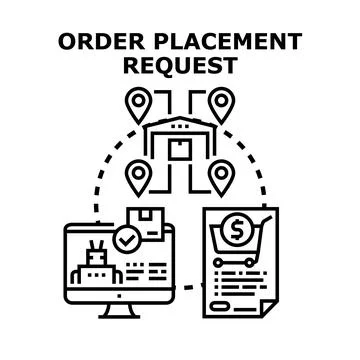 Digital order placement tracking fulfillment logistics concept Stock Illustration