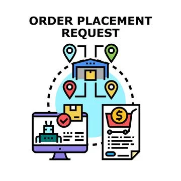 Digital order placement tracking fulfillment logistics concept Stock Illustration