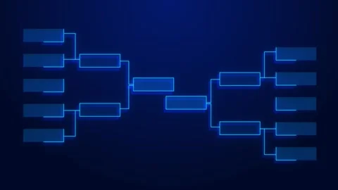 Digital Organization Structure with Connected Blue Nodes Stock Footage 341369326