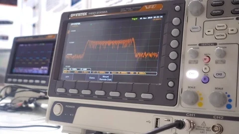 Digital Oscilloscope. Electronic control instrument with display Stock Footage 119409793