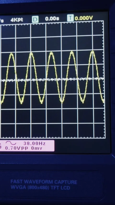 Digital Oscilloscope Screen Displaying Changing Sine Wave Signal Analysis Stock Footage 330297564