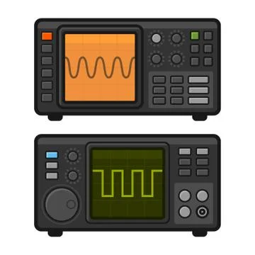 Digital Oscilloscope Set. Vector Stock Illustration