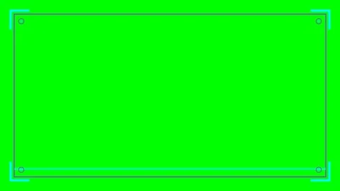 Digital overlay frame with clean geometric lines on a vibrant green screen Video stock 340266002