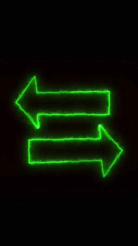 Digital overlay technology interface hud neon arrows vertical video. Neon g.. Stock Footage 321628027