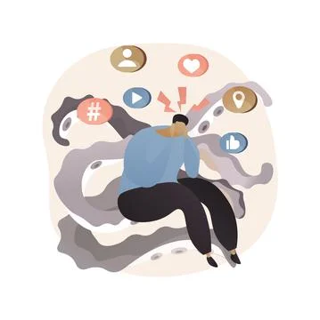 Digital overload abstract concept vector illustration. Stock Illustration