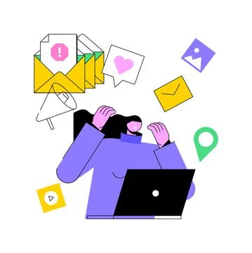 Digital overload abstract concept vector illustration. Stock Illustration