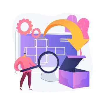 Digital packaging abstract concept vector illustration. 스톡 일러스트