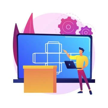 Digital packaging abstract concept vector illustration. 스톡 일러스트