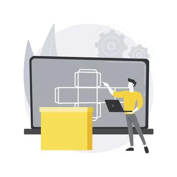 Digital packaging abstract concept vector illustration. Stock Illustration