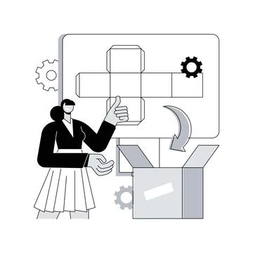 Digital packaging abstract concept vector illustration. Stock Illustration