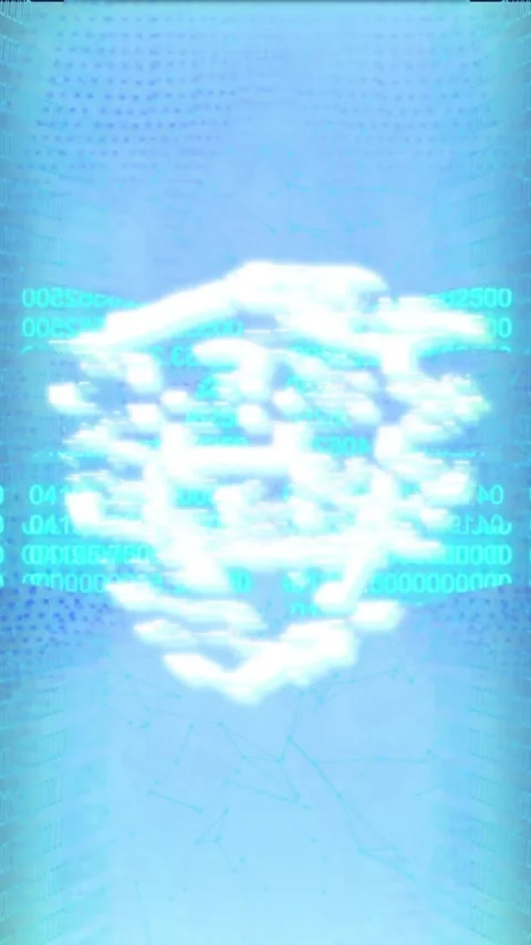 Digital padlock and shield over binary code, representing cybersecurity and data 動画素材 343824364