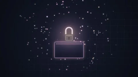 Digital Padlock on Briefcase Icon: Secure Data, Confidential Information, C.. Stock Footage 348231683