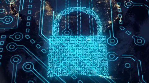 Digital padlock concept Video stock 92381853