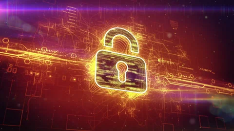 Digital padlock cyber security concept Stock Footage 39643241
