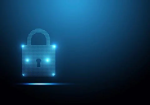 Digital Padlock Cybersecurity Data Protection Technology Concept 스톡 일러스트