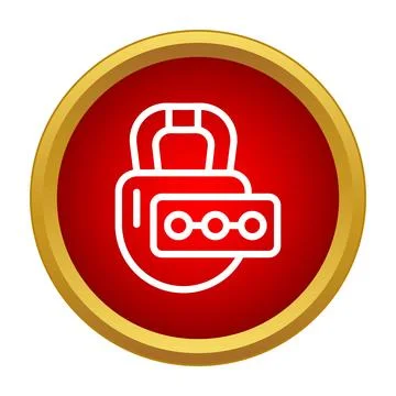 Digital padlock icon showing password entry for security Stock Illustration