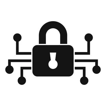 Digital padlock icon simple vector. Lock code Illustrazione stock