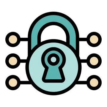 Digital padlock icon vector flat イラスト素材