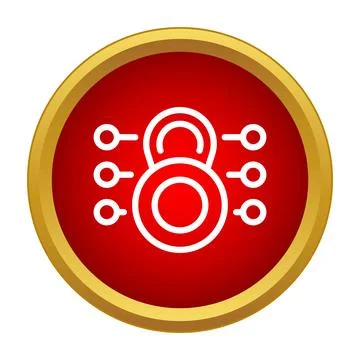 Digital padlock protecting data with network connections icon イラスト素材