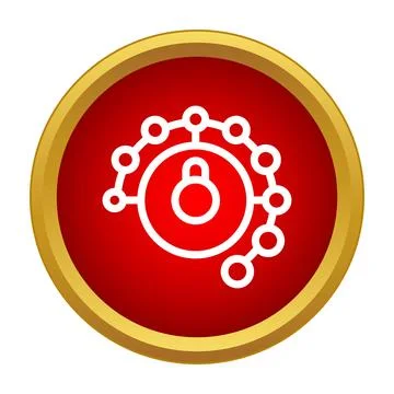 Digital padlock protecting network with secure connection icon Stock Illustration