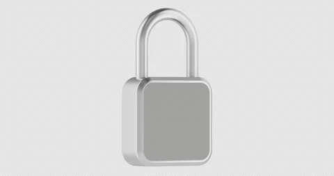 Digital padlock rotation animation seamlessly loopable. 3D rendering isolat.. Stock Footage 322193187