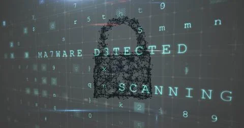 Digital padlock with security features 4k 스톡 일러스트