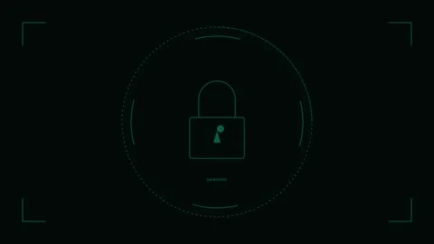 Digital padlock security icon animation motion graphic 스톡 동영상 345012388