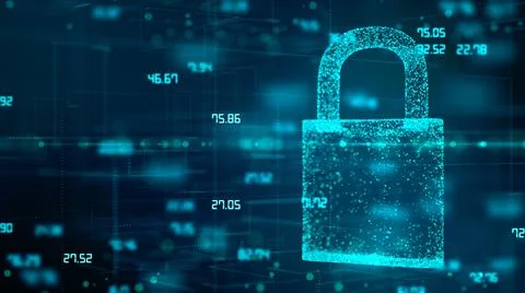 Digital padlock security protection of personal private information - Concept Illustrazione stock