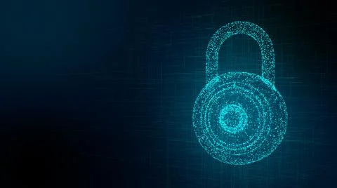 Digital padlock security protection of personal private information - Concept イラスト素材