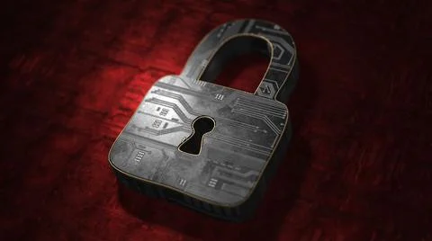 Digital padlock security protection of personal private information  Stock Illustration