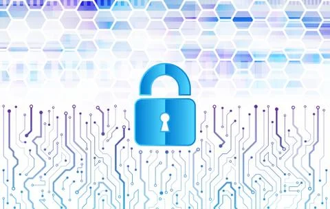 Digital padlock vector illustration. Stock Illustration